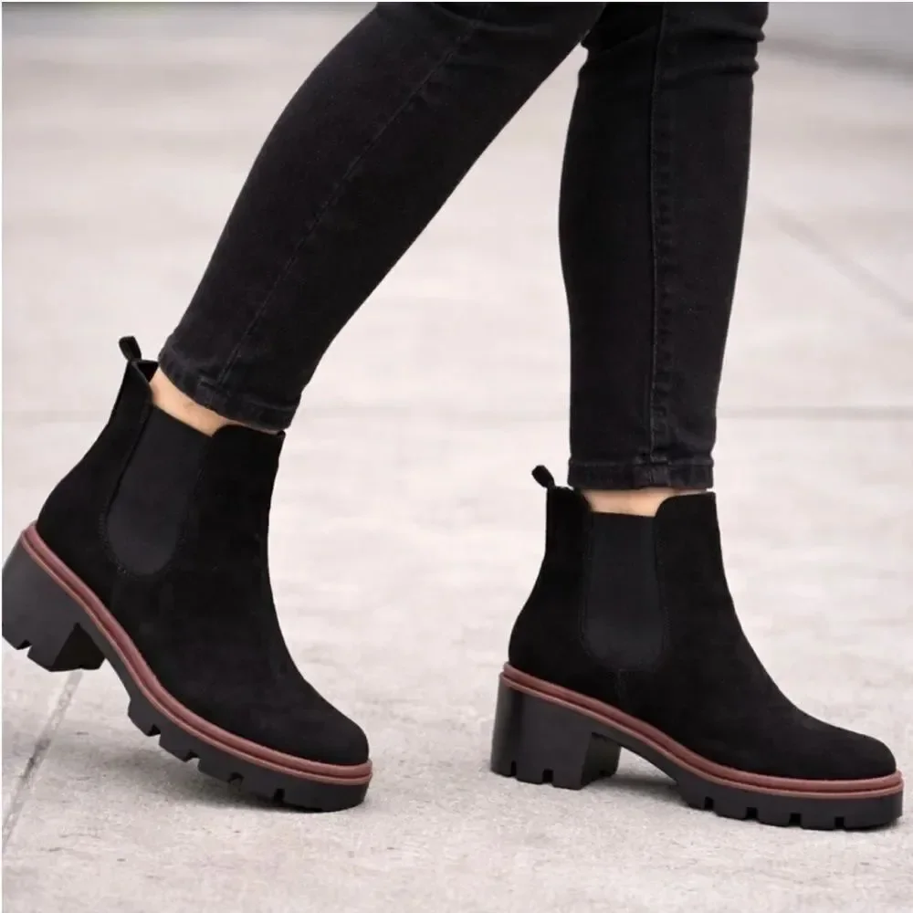 Antonio De Faria Chelsea Black Suede Boots